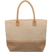 Wanderlust Laminated Jute & Canvas Tote Bag